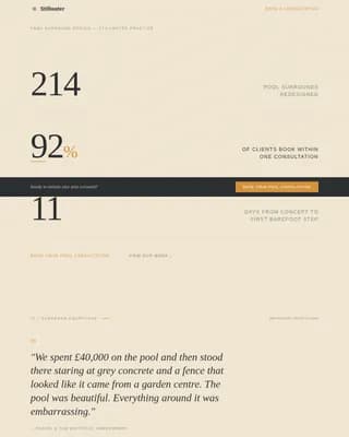 Pool Area Renovation Booking Website Template