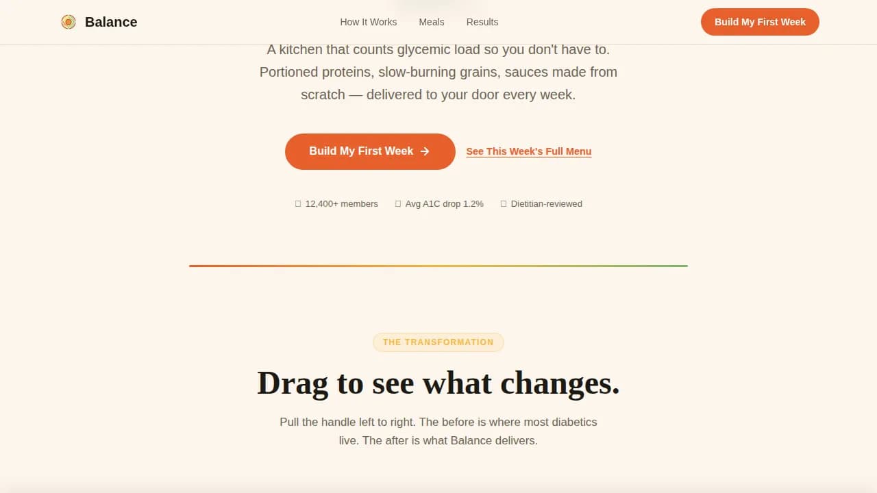 Meal Delivery — Specialized Diabetes Nutrition Landing Page Template