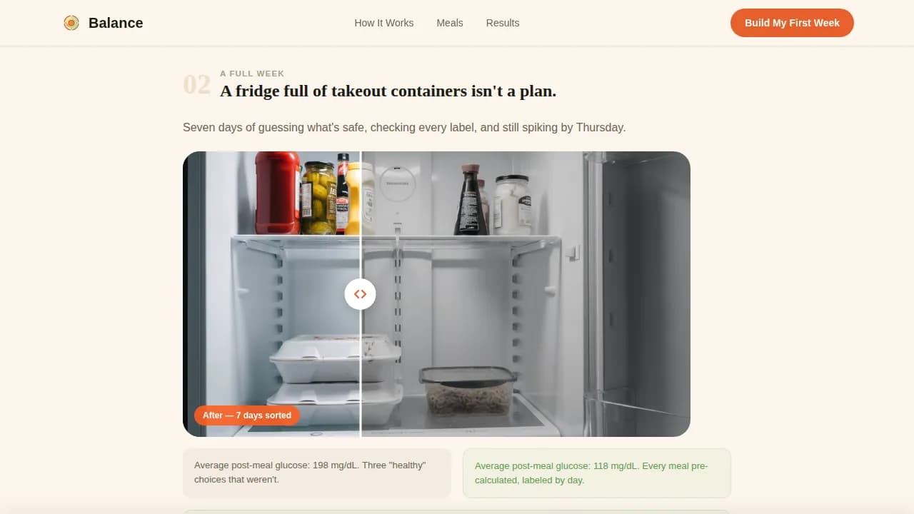 Meal Delivery — Specialized Diabetes Nutrition Landing Page Template