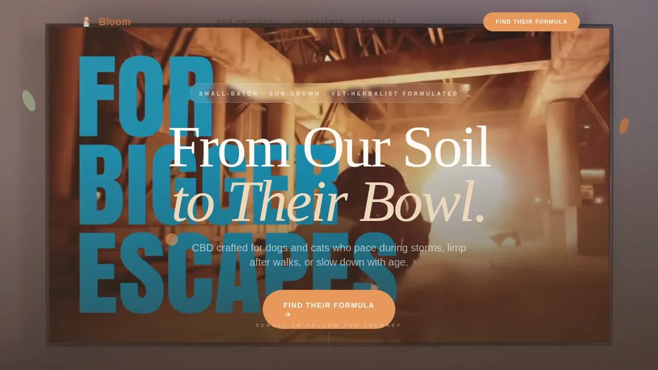 Bloom - Sun-Grown CBD Pet Wellness Landing Page Template