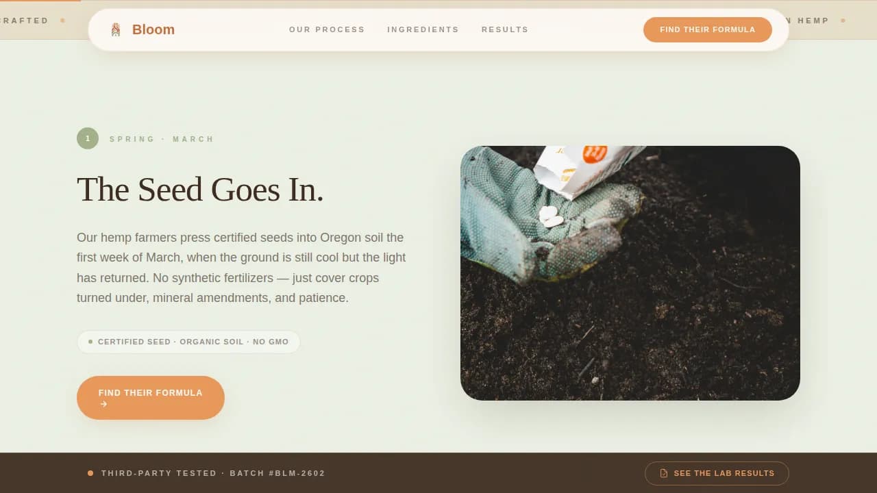 Bloom - Sun-Grown CBD Pet Wellness Landing Page Template