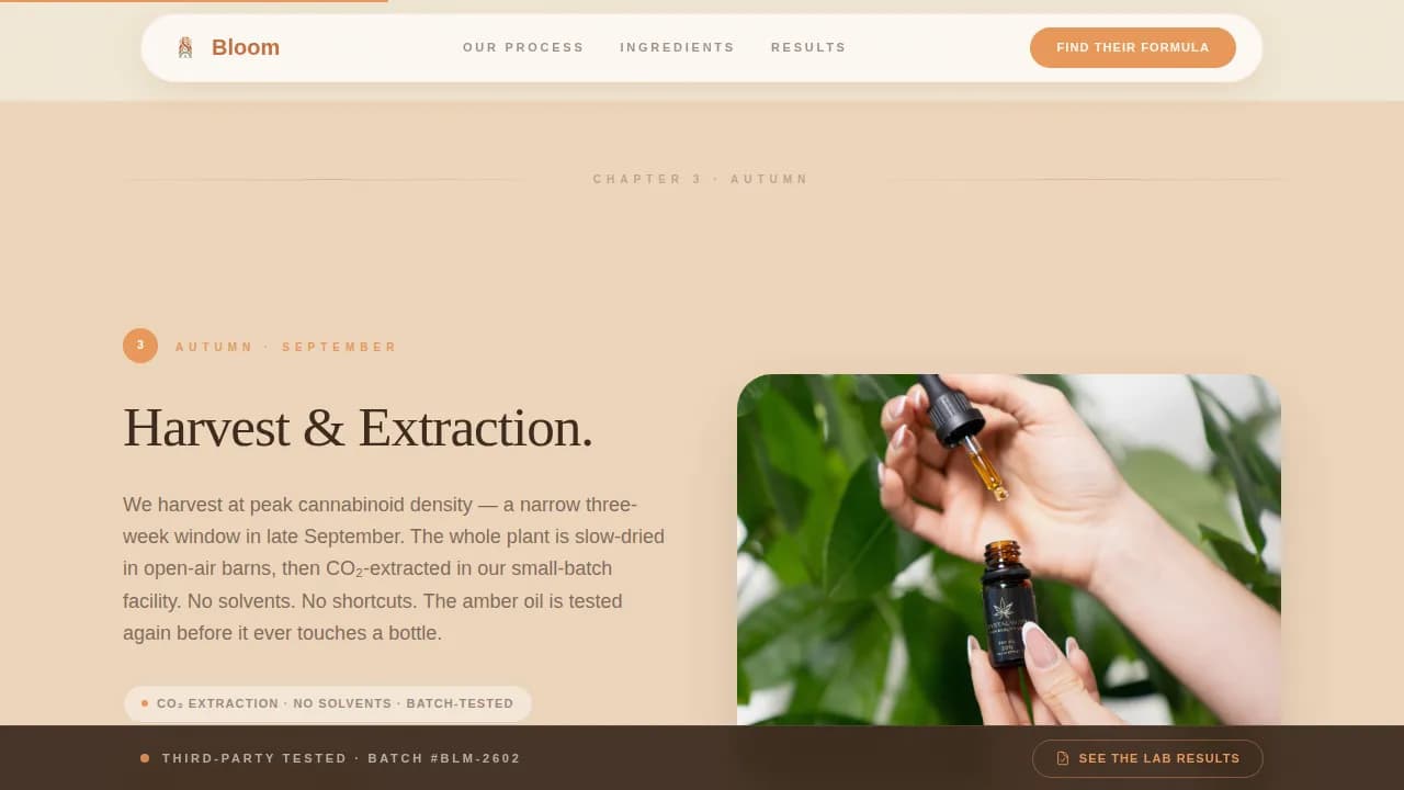 Bloom - Sun-Grown CBD Pet Wellness Landing Page Template