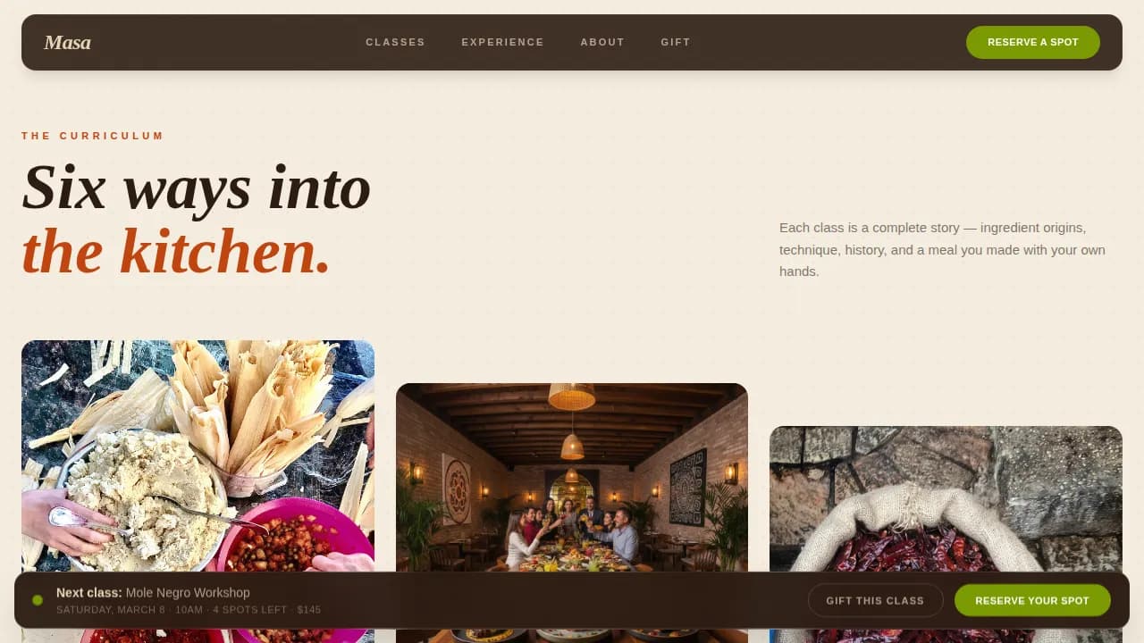 Mexican Dining Booking Website Template