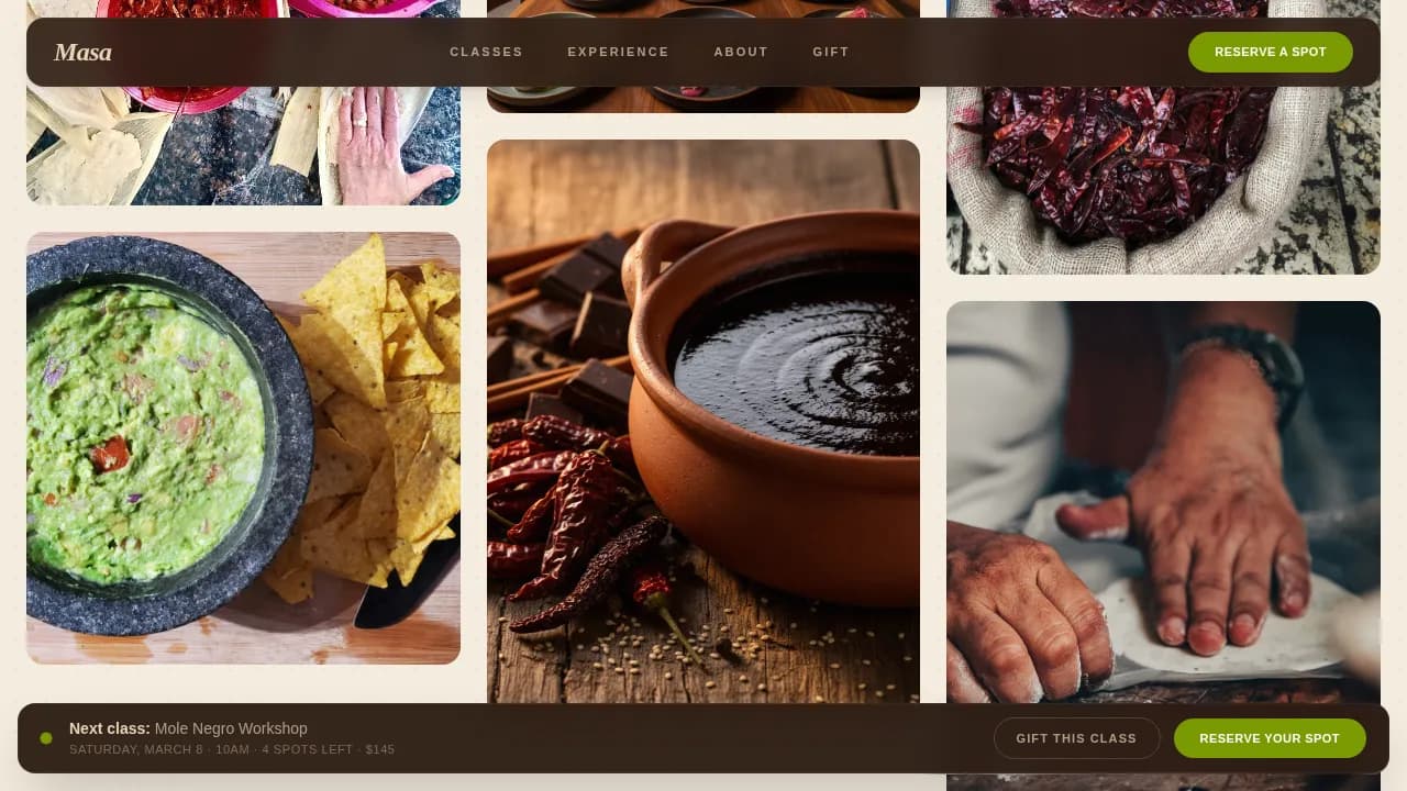 Mexican Dining Booking Website Template