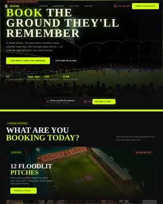 Rugby Booking Website Template