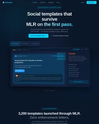 Prescribe - MLR Ready Pharma Social Media Landing Page Template