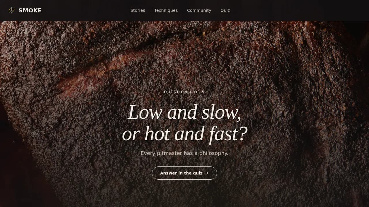Smoke - Find Your Fire BBQ Community Landing Page Template