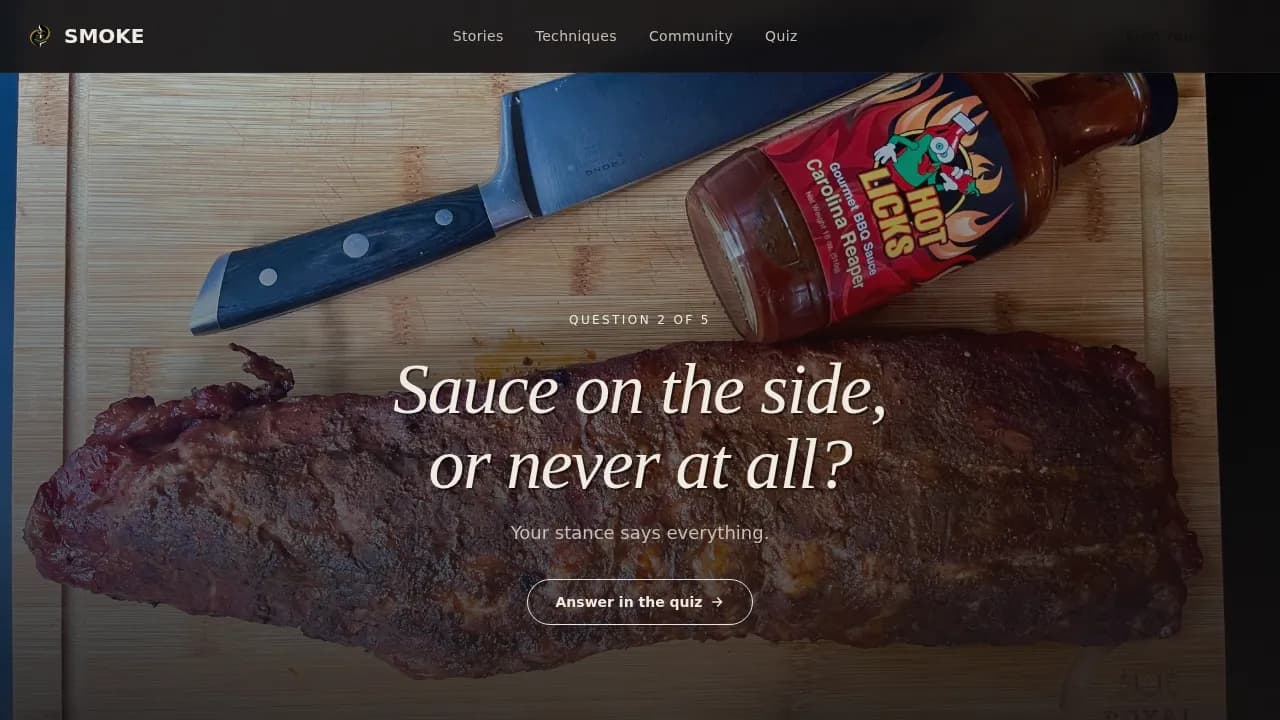 Smoke - Find Your Fire BBQ Community Landing Page Template