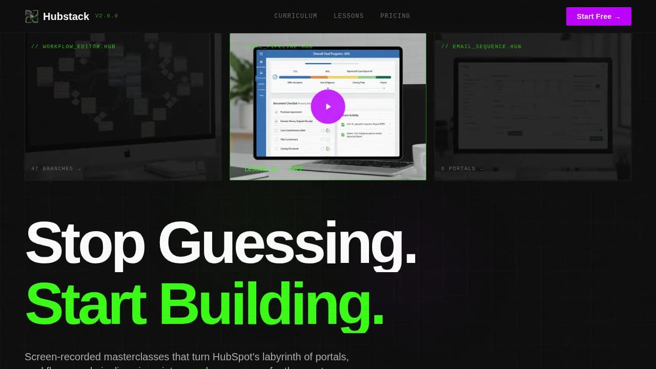 Stack — Expert HubSpot Training Landing Page Template