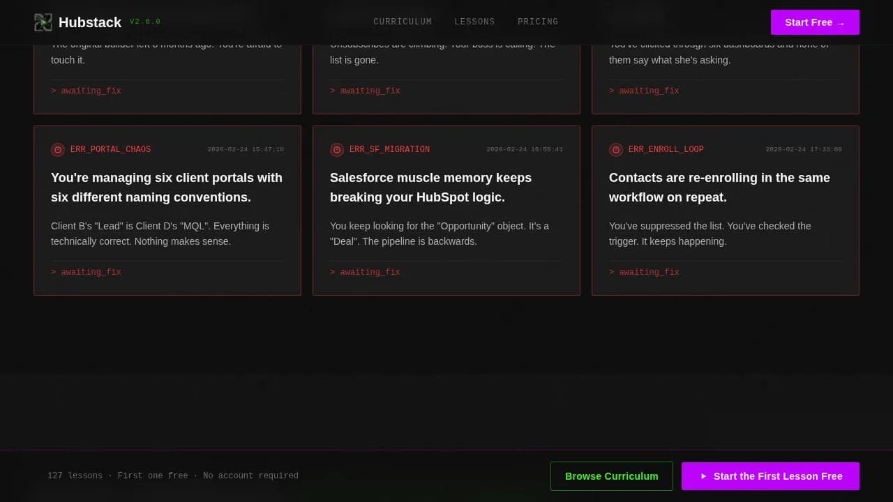Stack — Expert HubSpot Training Landing Page Template