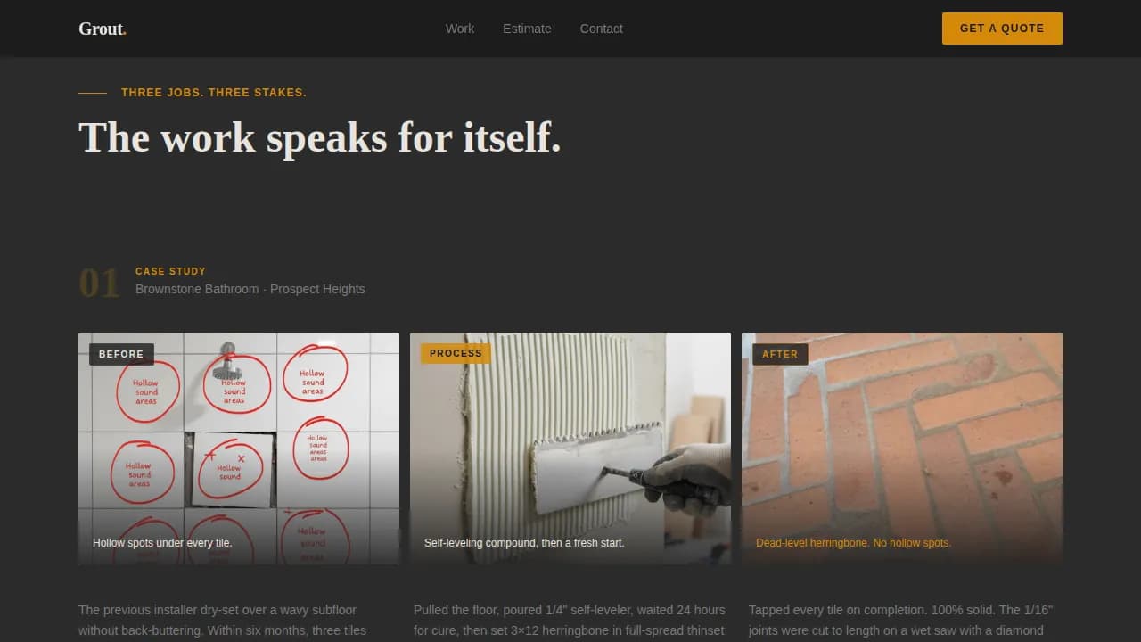 Tile Products & Portfolio Website Template