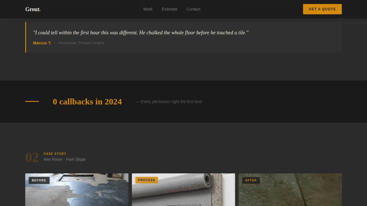 Tile Products & Portfolio Website Template