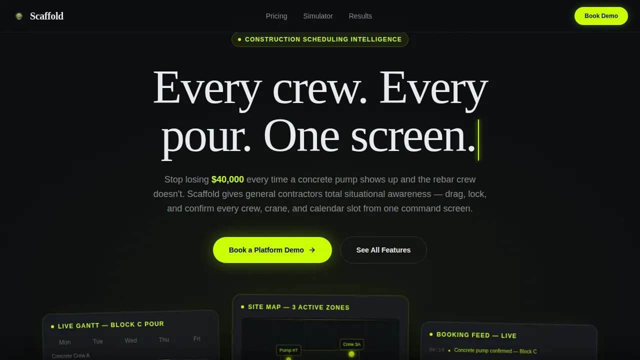 Construction Software & SaaS Booking Website Template