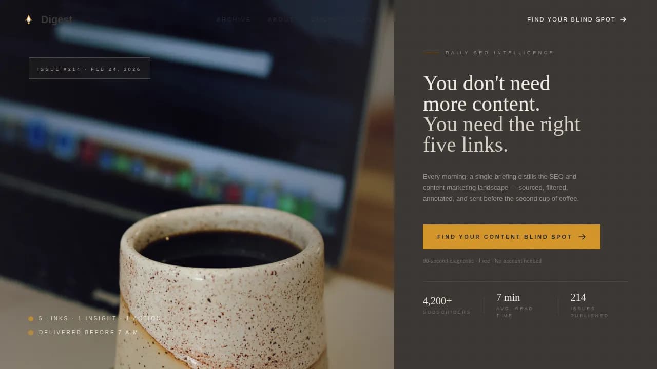 SEO & Content Newsletter Blog Website Template