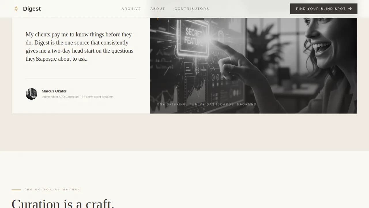 SEO & Content Newsletter Blog Website Template