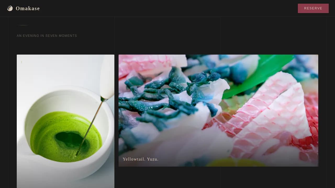 Japanese Dining Pricing Website Template