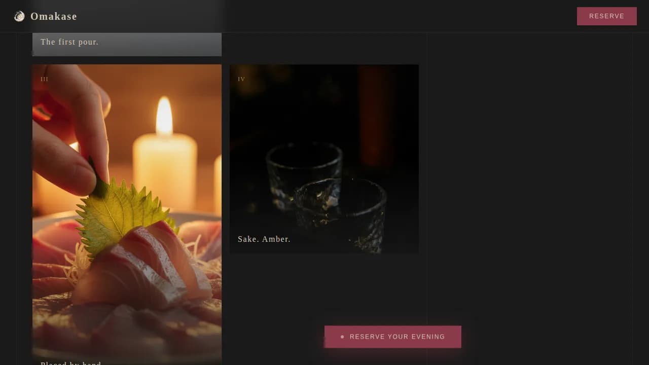 Japanese Dining Pricing Website Template