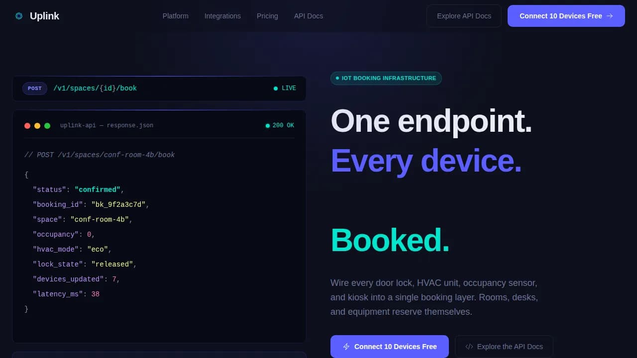 IoT Vertical SaaS Booking Website Template