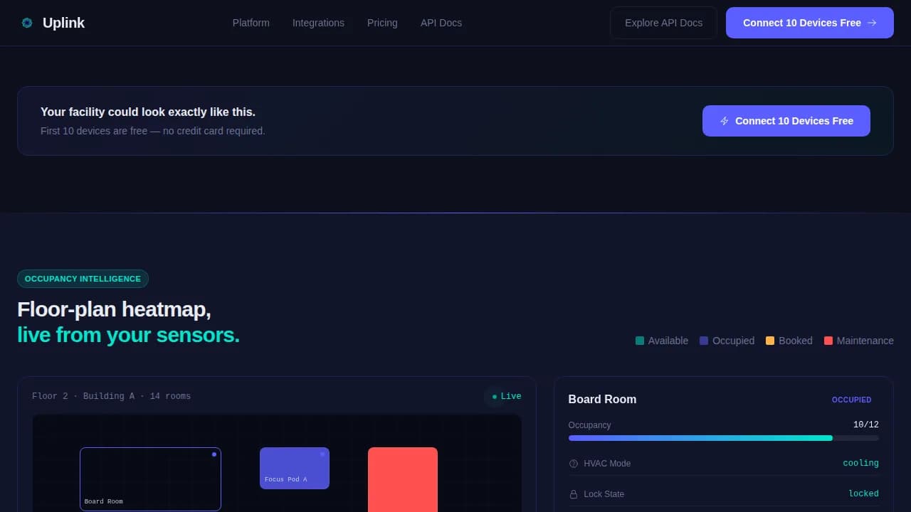 IoT Vertical SaaS Booking Website Template