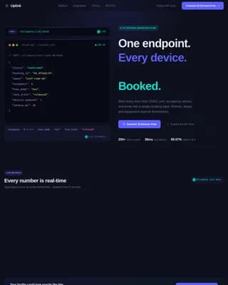 IoT Vertical SaaS Booking Website Template