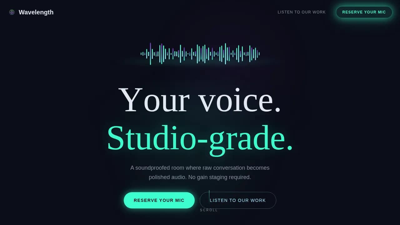 Frequency — Expert Podcast Studio Landing Page Template