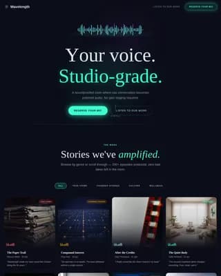Frequency — Expert Podcast Studio Landing Page Template