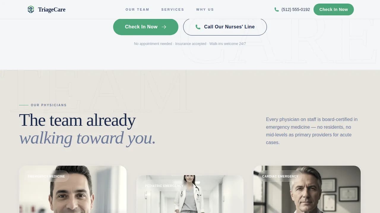 Acute — Urgent Medical Facility Landing Page Template
