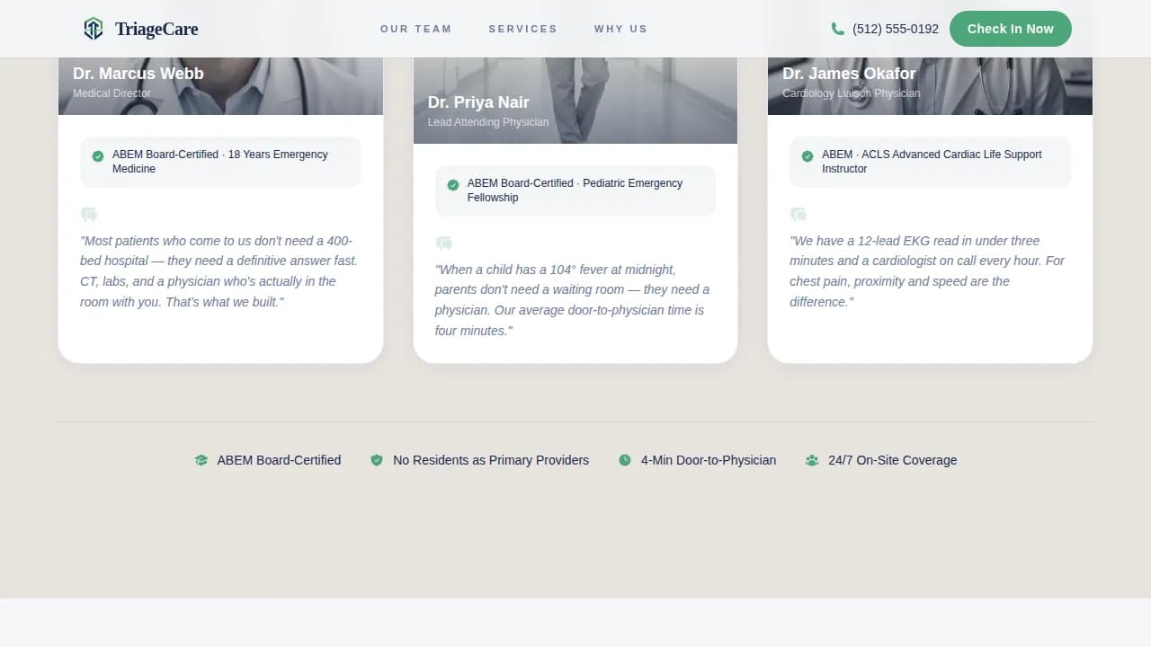 Acute — Urgent Medical Facility Landing Page Template