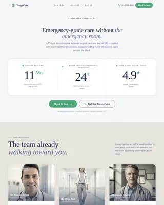 Acute — Urgent Medical Facility Landing Page Template