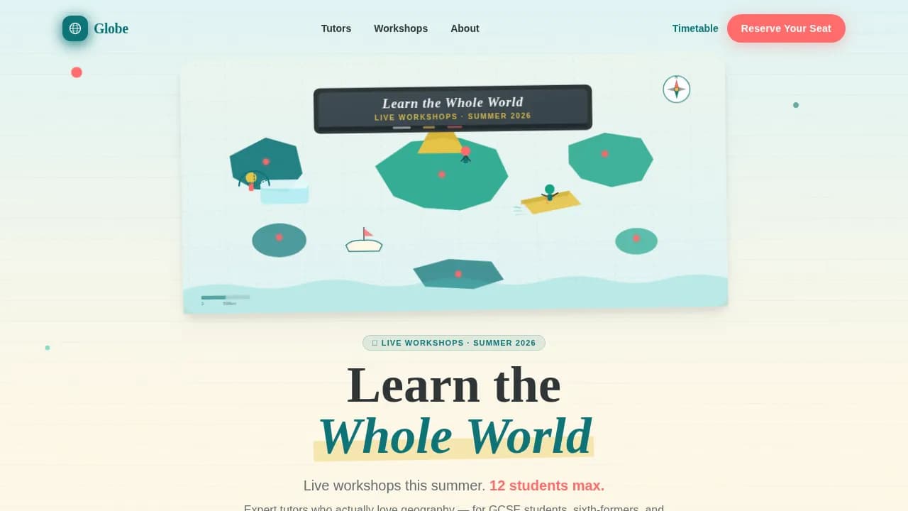 Geography Education Booking Website Template