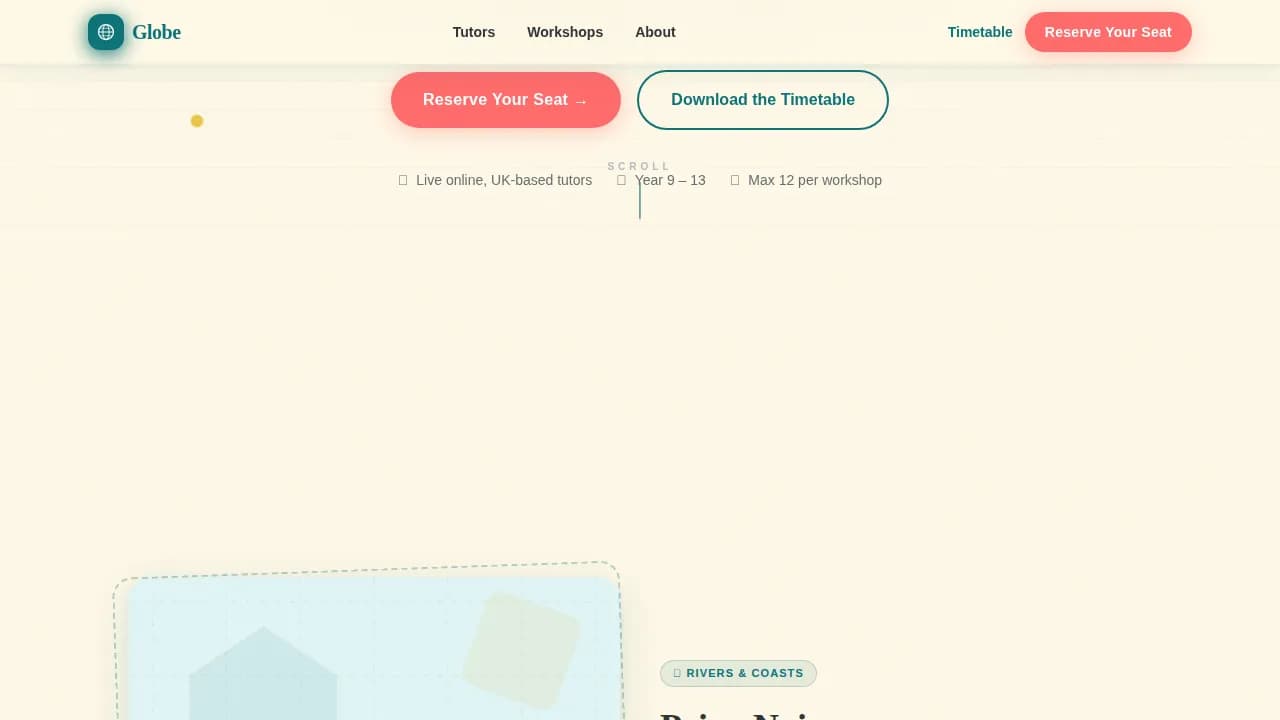Geography Education Booking Website Template