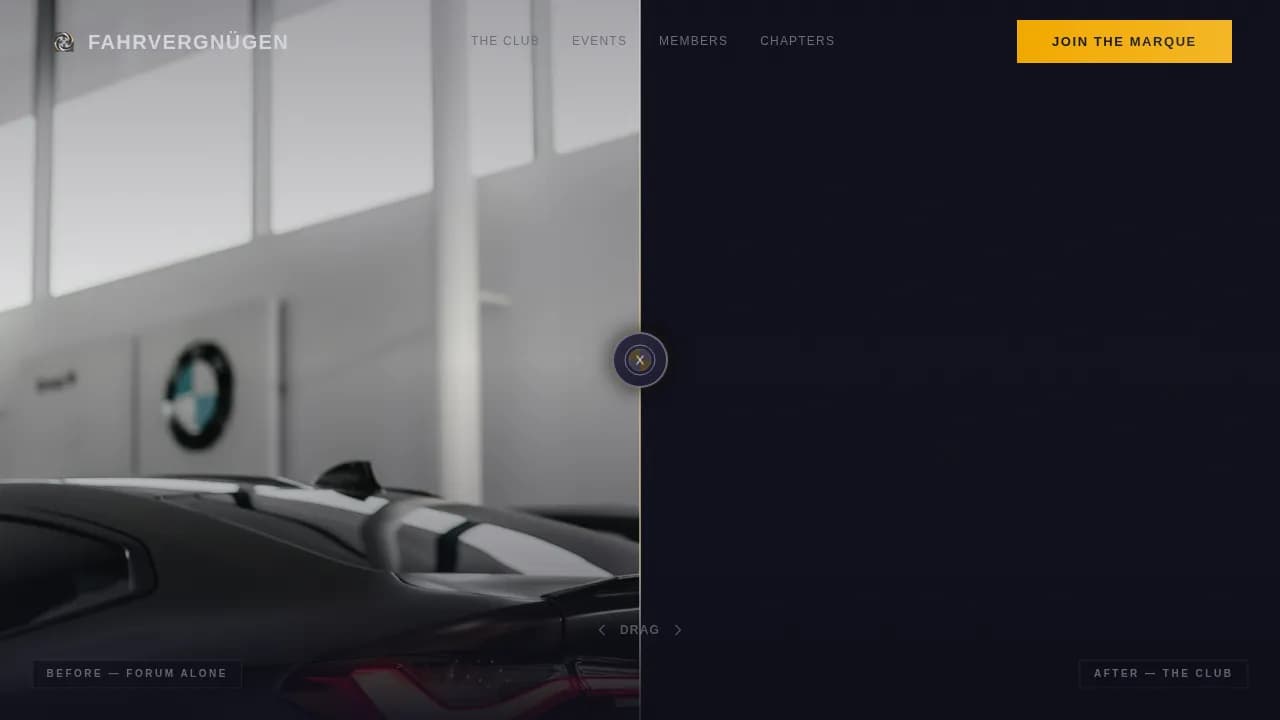 Fahrvergngen - Precision Community BMW Owners Club Landing Page Template