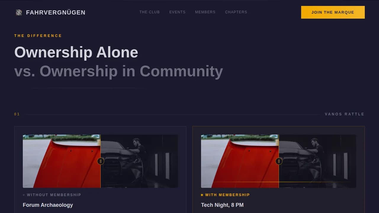Fahrvergngen - Precision Community BMW Owners Club Landing Page Template