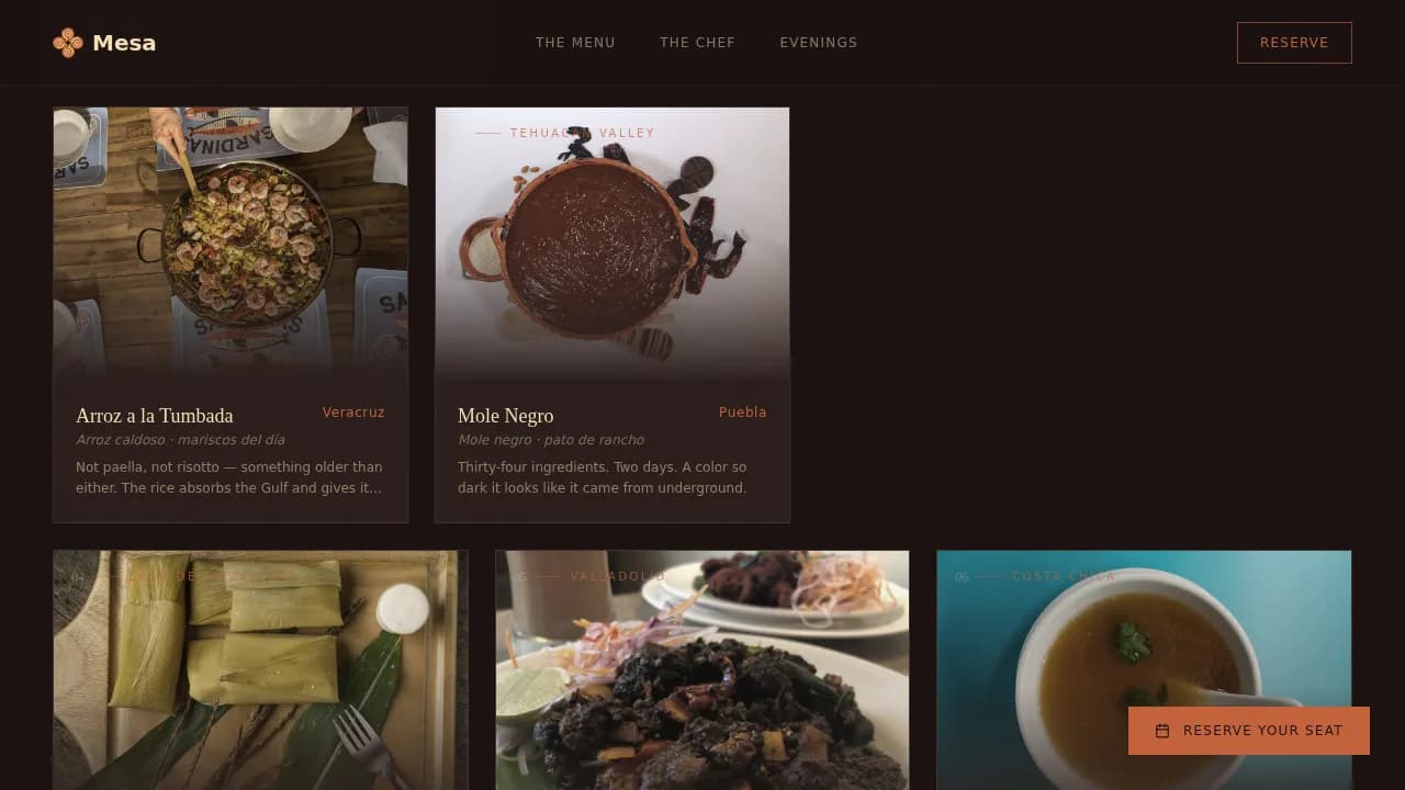 Mexican Dining Professional Website Template