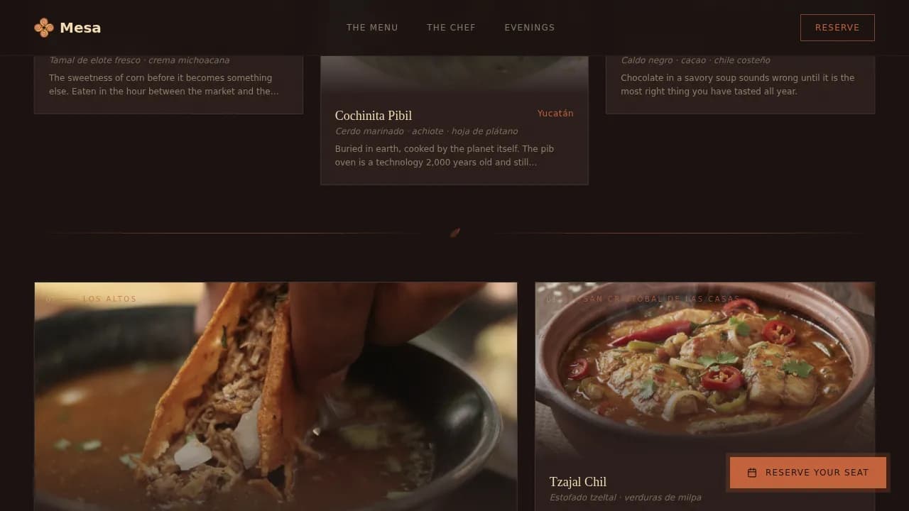 Mexican Dining Professional Website Template