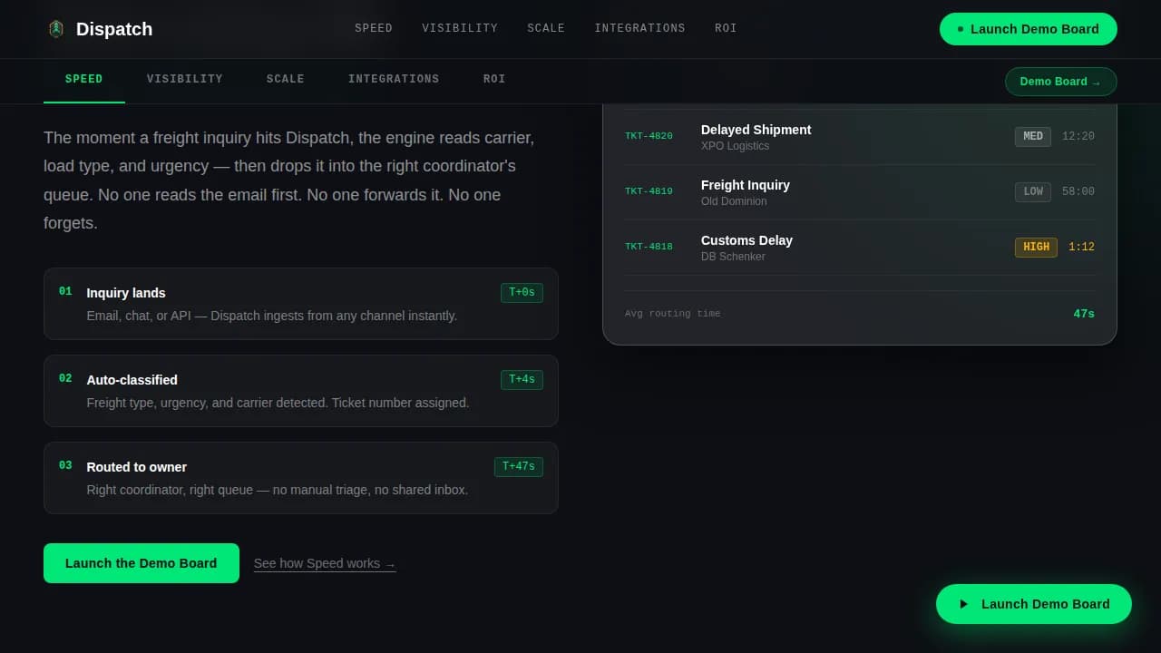 Freight — Live Logistics Command Landing Page Template