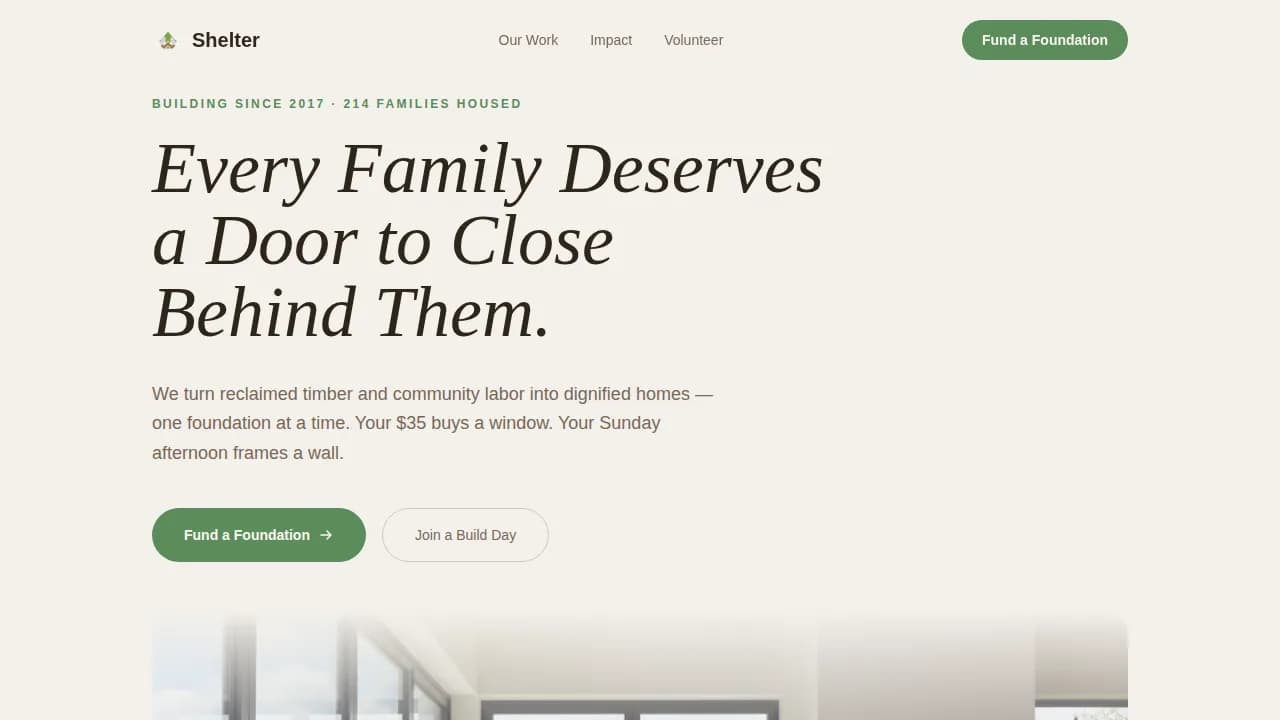 Build — Compassionate Housing Initiative Landing Page Template