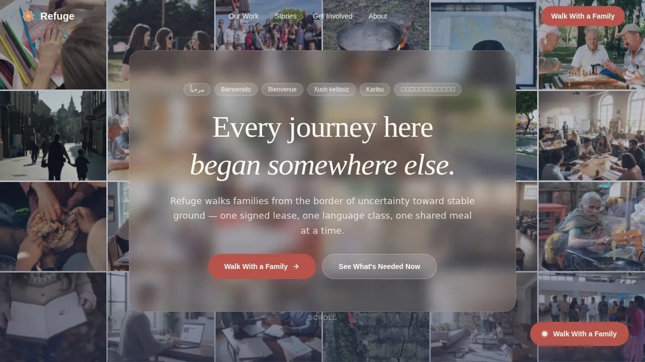 Refuge - Compassionate Community Support Landing Page Template