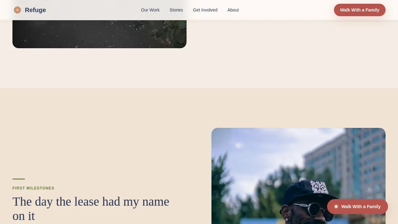 Refuge - Compassionate Community Support Landing Page Template