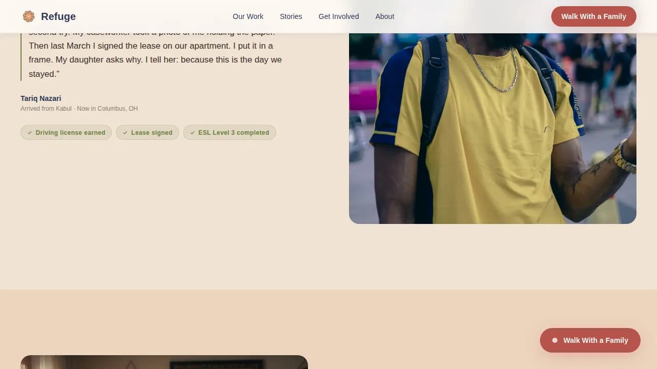 Refuge - Compassionate Community Support Landing Page Template
