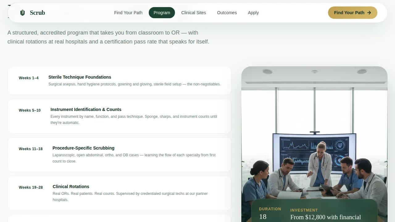 Medical & Healthcare Training Careers Website Template