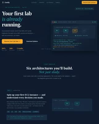Certify - Structured AWS Cloud Training Landing Page Template
