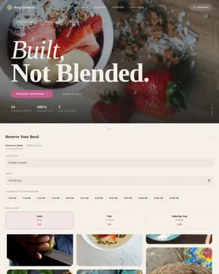 AA - Haute Craft Smoothie Bowl Booking Landing Page Template