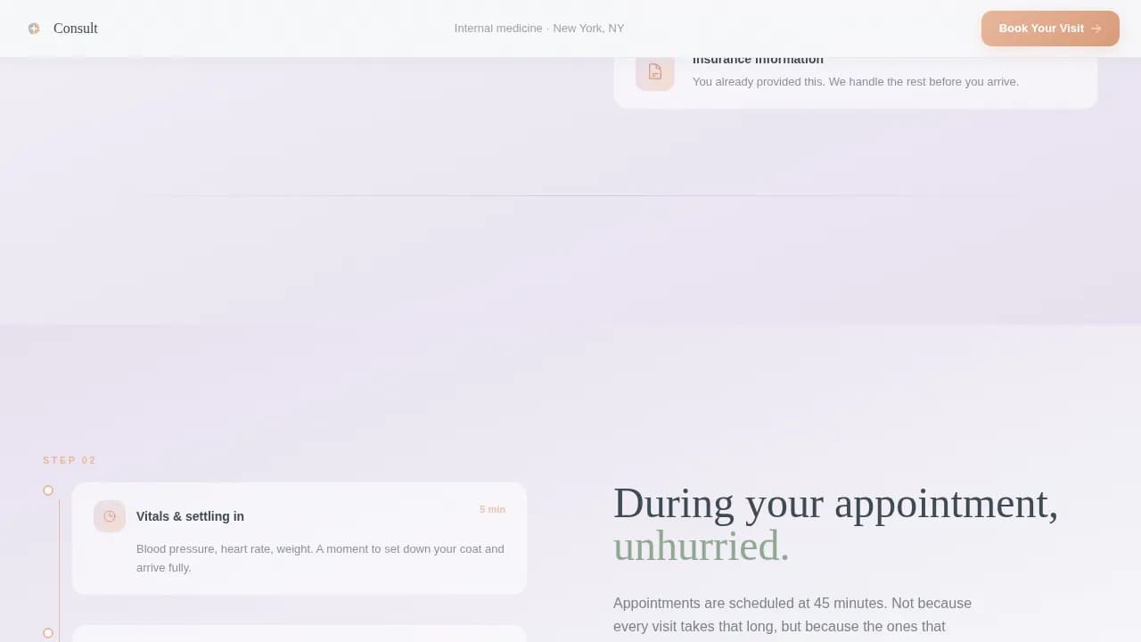 Internist Booking Website Template