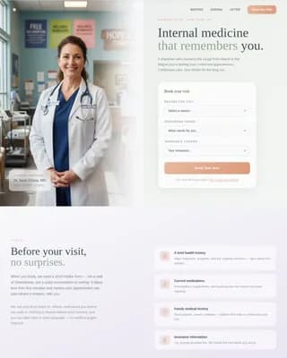 Internist Booking Website Template