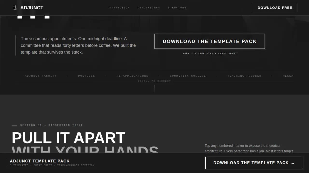 Adjunct Professor Career Professional Website Template