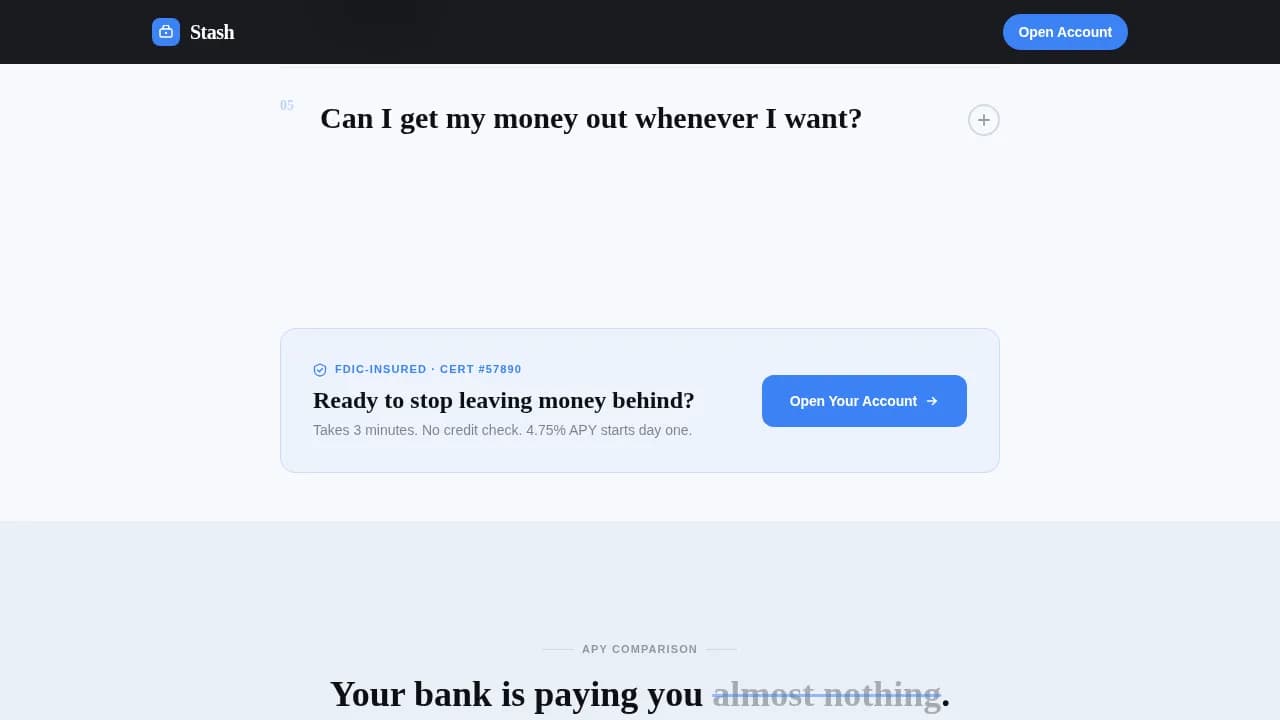 Millennial Finance Pricing Website Template