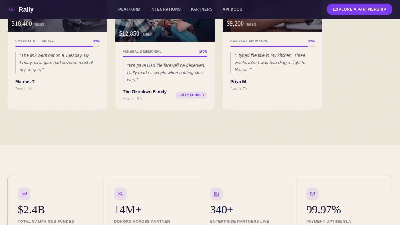 Charity & Fundraiser Profile Professional Website Template