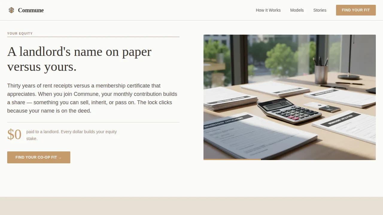 Equity — Collaborative Housing Solution Landing Page Template