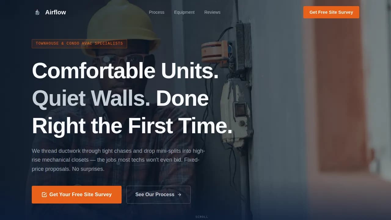 Airflow - Precision Multi-Unit HVAC Contractor Landing Page Template